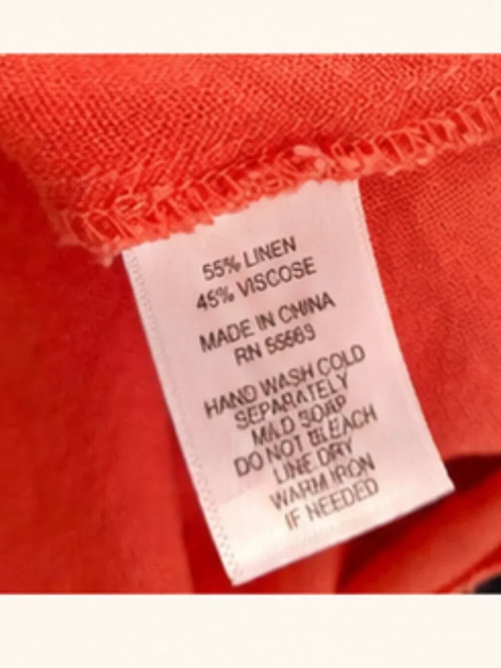 Linen Blend Coral Lagenlook Midi Dress Pockets Coastal Resort 1X Relaxed Fitting - Picture 7 of 9